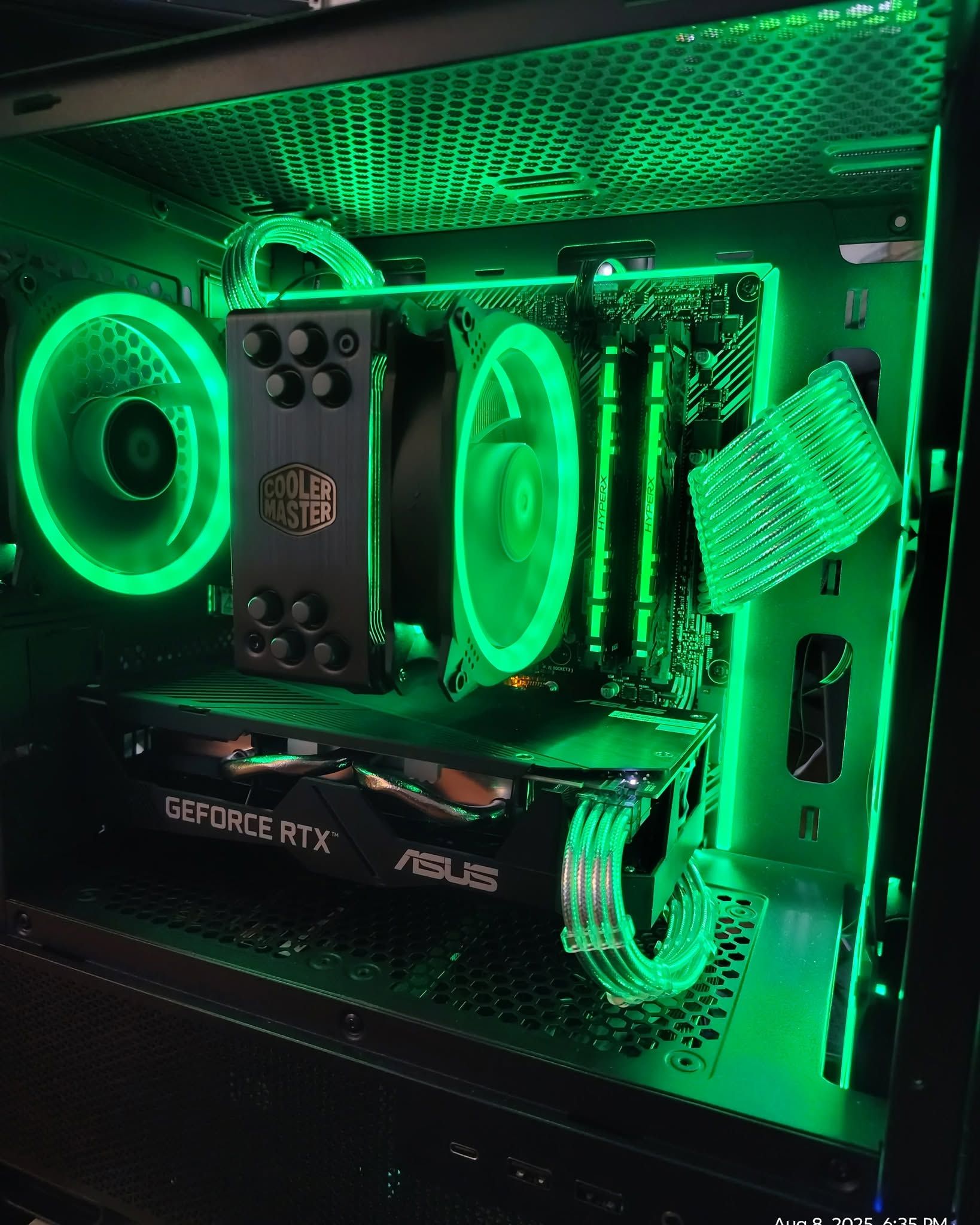 Green-lit custom desktop PC with a Ryzen 5 3600 and RTX 2060